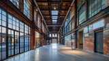 An adaptive reuse project transforming an old industrial warehouse into a vibrant arts center preserving the historical architecture while introducing modern design elements.