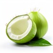 Beautiful coconuts. Young green coconut on white background