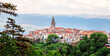 Panoramic view to the village Vrbnik on the island Krk in Croatia