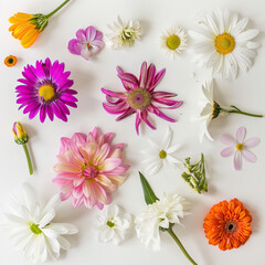 Wall Mural - pink and white chrysanthemum