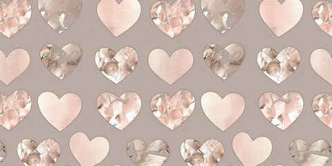 Sticker - Hearts on a pink background
