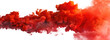 Red smoke plume isolated on transparent background.