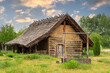 Ancient abandoned village wooden house