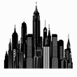 vector silhouette of skyscrapers background .Generative AI