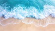 © PD - Ocean waves top view, beach scene summer holiday banner, top view