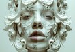 Use digital manipulation techniques to create surreal and abstract morphing effects between different faces, blending features seamlessly to create hybrid and fantastical portraits. 