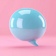 Glossy speech bubble symbol isolated on pink background, generative ai