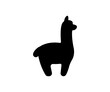 Vector alpaca, llama icon. Simple black silhouette illustration.