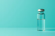 vial dose for a flu shot against a clean blue background, highlighting the importance of immunization in public health,