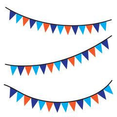 Wall Mural - Carnival garland, birthday party decoration. Rainbow Pennant Banner Flags. Colorful multicolored triangular flags. Triangle flags template. 11:11