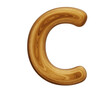 Wooden alphabet letter c for education concept
