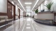 © Anzhela - Empty corridor of a medical center with a reception desk