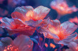 translucent neon glow artistic flowers with pastel highlights