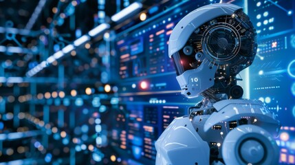 Aufkleber - Robot Facing Wall of Lights