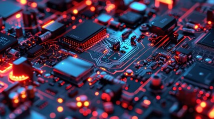 Poster - Close Up View of Computer Motherboard