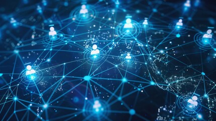 Aufkleber - Intricate Network of Connected Nodes Illustrating Digital Connectivity