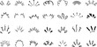 Line movement effect element, cartoon emotion effect decoration icon. Hand drawn cute doodle line element arrow, emphasis, shock, sparkle. Anime movement, express shape