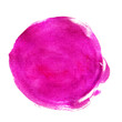 Różowa plama w kształcie koła  -  izolowany plik graficzny w formie karteczki, nalepki.