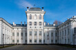 Bulgakov Palace and Park Ensemble. An architectural monument of late classicism, 18th century. Town of Zhilichi on the Dobosna River, Kirovsky district, Mogilev region, Republic of Belarus. 