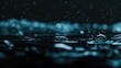 Condensing Water Droplets on Black Background: A Realistic 3D Illustration of Light Reflection on Wet Texture