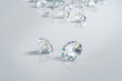Diamonds group placed on glossy background 3d Rendering Soft Focus	
