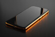 modern smartphone with sleek design and glowing edge on dark surface