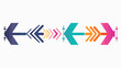Arrows icon. colorful arrows. Arrow sign flat vector 