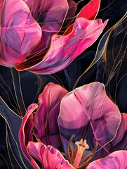 Wall Mural - Growing tulips flowers