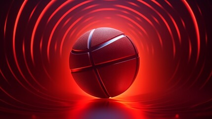 Illustration of a basketball in 3d style. Futuristic sports concept.