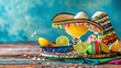 micheladas and mexican hat. concept banner 5 de mayo, celebration, festivities, mexico, 5 mayo