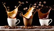 Coffee Creations: Collection of Delicious Coffee Splashes, Perfectly Isolated for Versatile Use