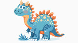 Fototapeta Dinusie - Adorable little dinosaur vector illustration for kids