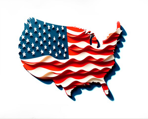 Wall Mural - paper craft map of united states of america