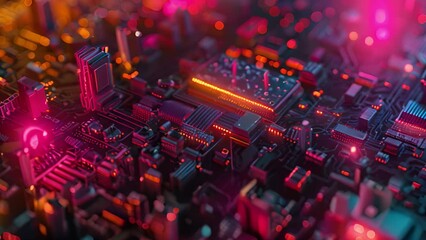 Poster - Close Up View of a Computer Motherboard