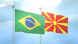 Brazil and Macedonia Flag Together A Concept of Relations