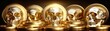 Gold coins with skull engravings, Symbolizing the dark side of wealth and greed
