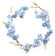 PNG Real pressed forget me not flowers blossom jewelry wreath