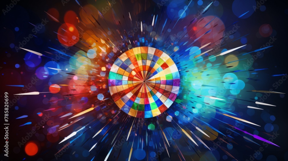Abstract spinning color wheel with light flares - An abstract spinning ...