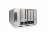 Fototapeta Tęcza - hard drive storage cabinet isolated on white