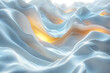 3D render of abstract background with flowing white waves, dynamic and fluid shapes in the style of flowing forms. Created with Ai
