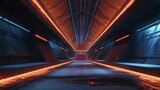 Fototapeta Perspektywa 3d - Futuristic modern tunnel