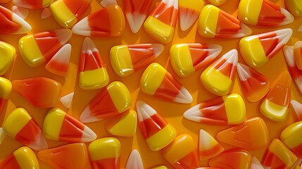 Sticker - Playful abstract patterns of candy corn colors, blending the fun and whimsical side of Halloween.