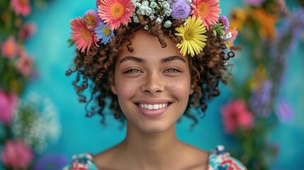 Wall Mural - Body positive young woman celebrating her natural body and beauty