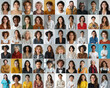 © Surachetsh - composite portrait featuring headshots of diverse women of all ages, genders, and ethnicities against a white gray and colorful flat background, celebrating inclusivity and diversity.