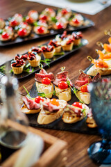 Canvas Print - appetizers on the catering table