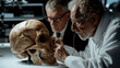 Paleontologists examine giant skull