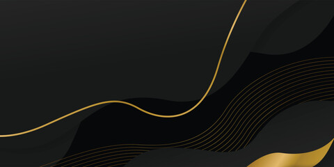 Wall Mural - Modern black and gold abstract background concept