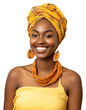 PNG Young Africa woman with pleasant smile photography portrait turban