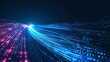 Blue light streak fiber optic speed line futuristic background