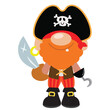 Funny pirate gnome face vector cartoon illustration